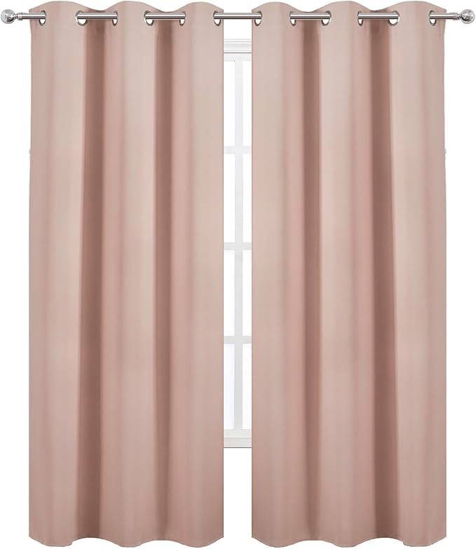 LEMOMO Blush Thermal Blackout Curtains/42 x 95 Inch/Set of 2 Panels Room - Image 2