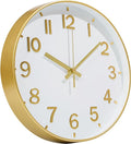 Gold Wall Clocks Battery Operated, 12 Inch Non Ticking Digital Wall Clock by MABPEDO