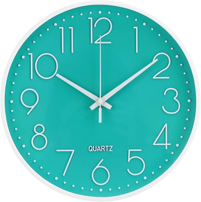 Wall Clock 10 Inch Non-Ticking Silent Modern Simple Style Round Decor Clock by BAKBRAND