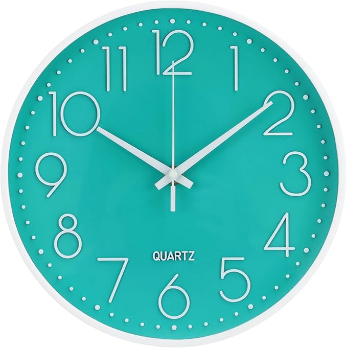 Wall Clock Non-Ticking Silent Modern Simple Style Round Decor Clock by BAKBRAND