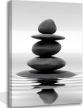 Zen Canvas Wall Art Black Stacked Stone Poster Print by KBIERQN