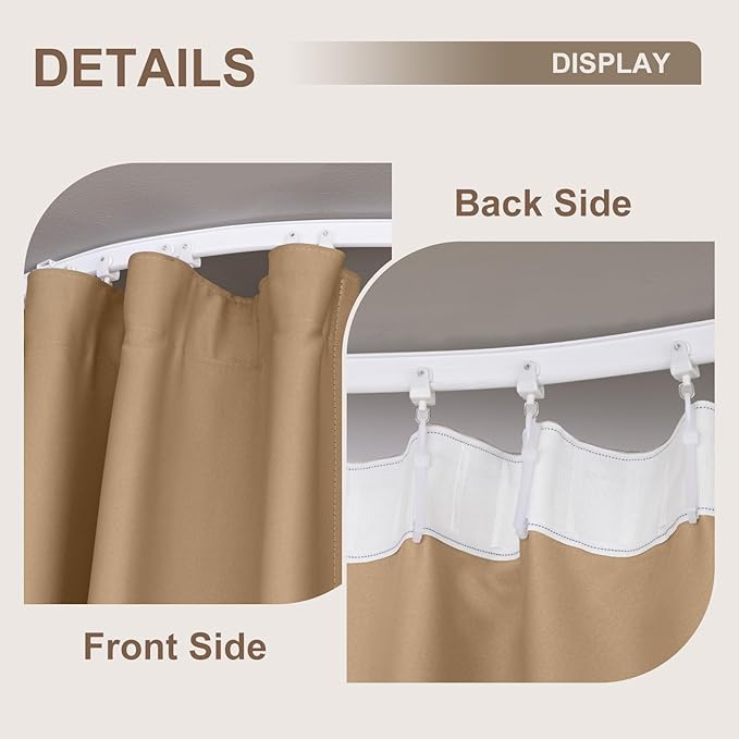 MaKefeile Room Divider Curtains & Flexible Bendable Tracks Set, Privacy - Image 5