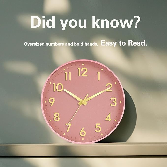 Mosewa Wall Clock 12 Inch, Battery Operated Silent Non-Ticking Modern Analog - Image 5