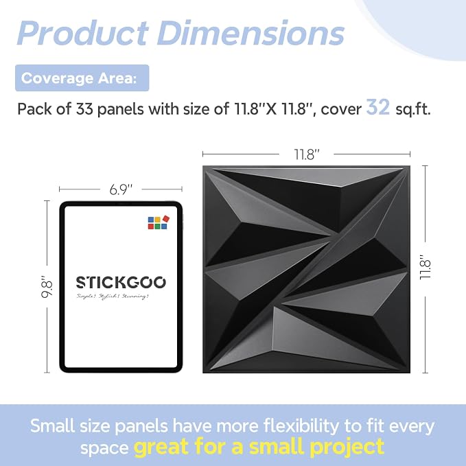 STICKGOO 3D Wall Panels for Interior Wall Decor, 33 Pack - Image 6