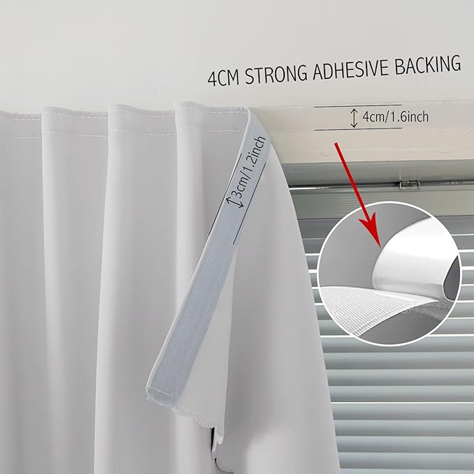 Blackout Curtains for Bedroom Sticky Curtain Blackout Window Cover Self - Image 7