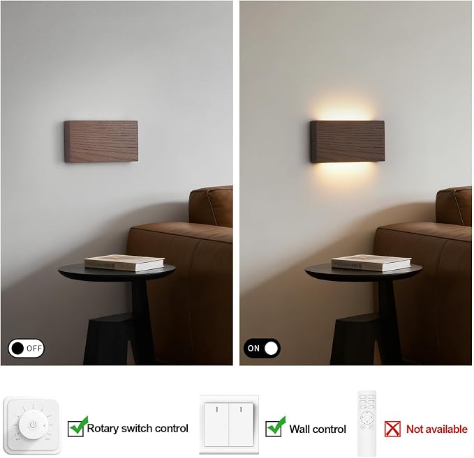 Wood Wall Sconce Indoor Wall Lights Hardwired 2 Pack Up and Down，wall Lights - Image 7