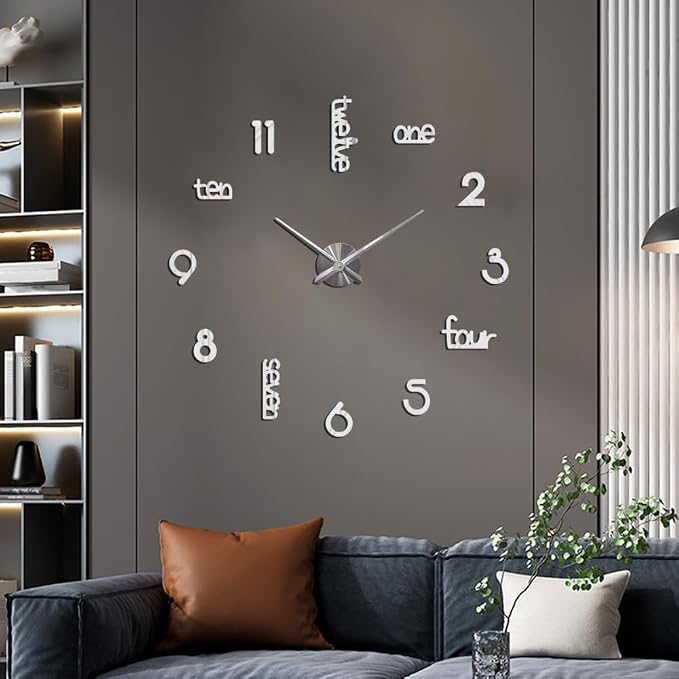Large Modern Art Deco Wall Clock Silent Acrylic Unique Decorative Wall Clocks - Image 2