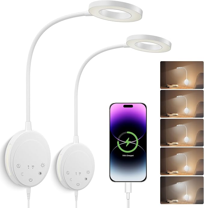 Wall Mounted Reading Light, Headboard Reading Lamp by NoeiiT