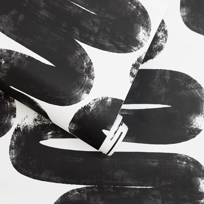 Tempaper x Bobby Berk White & Black Wiggle Room Removable Peel and Stick - Image 2