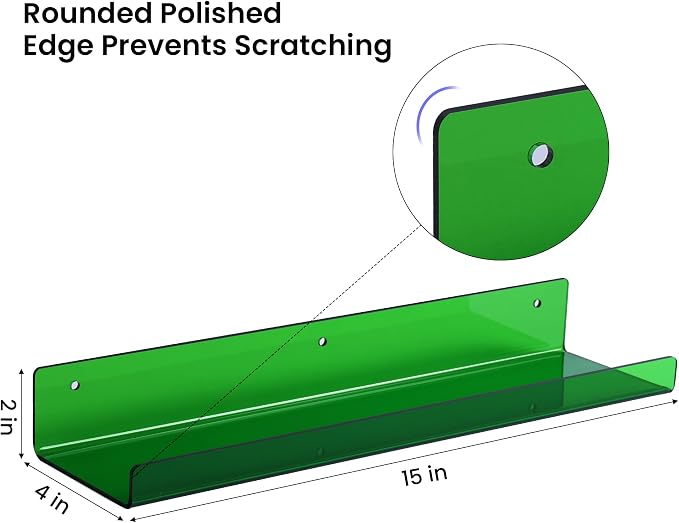 upsimples Acrylic Shelves for Wall Decor, Living Room, Floating Bookshelves for - Image 3