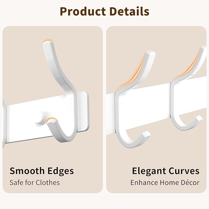 GWAAZXGZ White Wall Mounted Coat Rack - Image 5