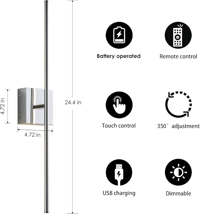 KARTOOSH Battery Operated Wall Sconces - Image 5