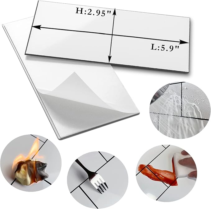 AULIGET 3" x 6" Thick PVC Peel and Stick Backsplash, Subway Tile Peel and Stick - Image 4