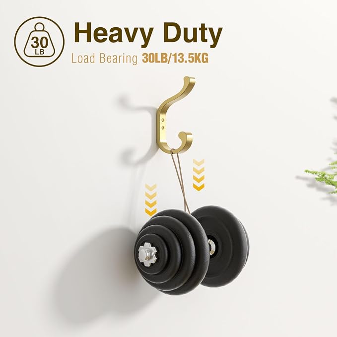 Gold Wall Hooks for Hanging Coats: Metal Mount - Image 5