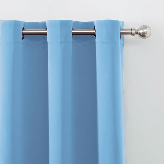 LEMOMO Sky Blue Blackout Curtains 42 x 54 Inch Length Set of 2 Panels Grommet - Image 7