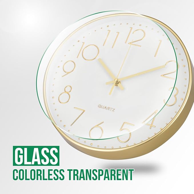 Wall Clock 10 Inch Non-Ticking Silent Modern Simple Style Round Decor Clock - Image 5