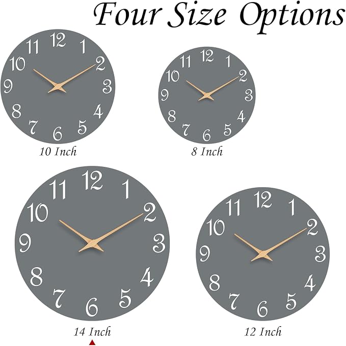 Roymnie Wall Clock 14 Inch, Modern Wall Clocks Battery Operated, Silent Non - Image 2