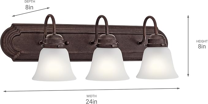 Kichler 3-Light Bathroom Vanity Light Fixture - Image 2