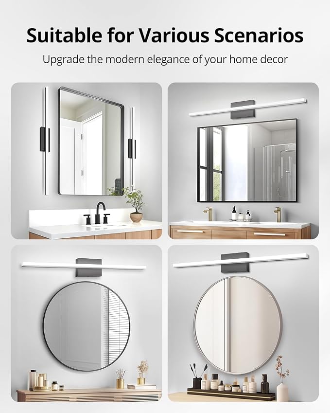 Combuh LED Bathroom Vanity Light Bar 36 Inch 20W Black IP44 Over Mirror - Image 6