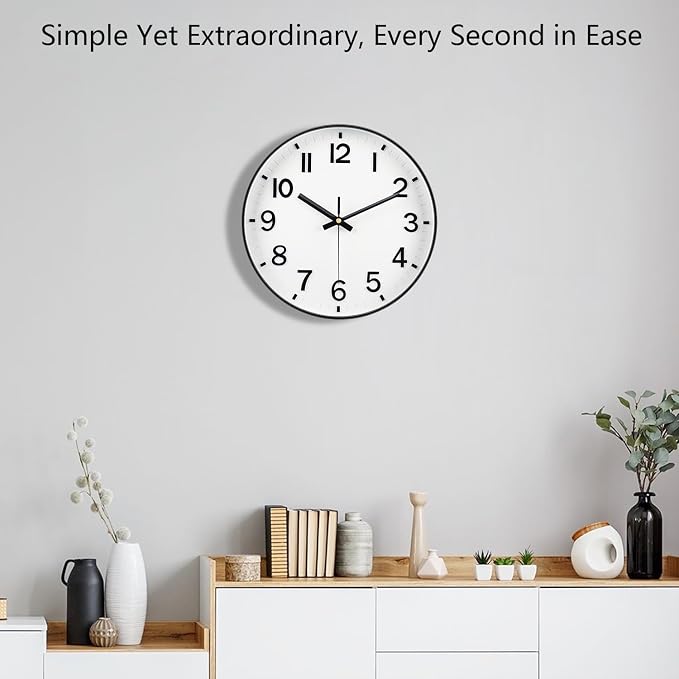Wall Clocks Battery Operated, 12 Inch Non Ticking Digital Wall Clock, Silent - Image 2
