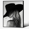 Trendy Black And White Black Framed Wall Art Cool Western Woman Smoking Prints by FuSatisYilife