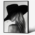 Trendy Black And White Black Framed Wall Art Cool Western Woman Smoking Prints by FuSatisYilife