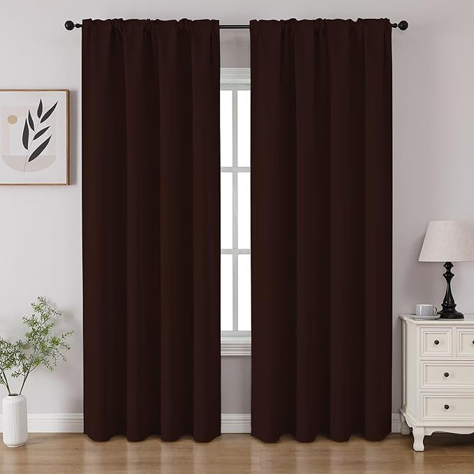 CUCRAF Blackout Curtains 96 inch Length 2 Panels Set, Rod Pocket Room Darkening by CUCRAF