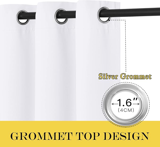 NICETOWN White Bedroom Curtain 72 inches Long - Image 2