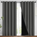 Yakamok Total Blackout Curtains, 2 Thick Layers Completely Blackout Soild by Yakamok