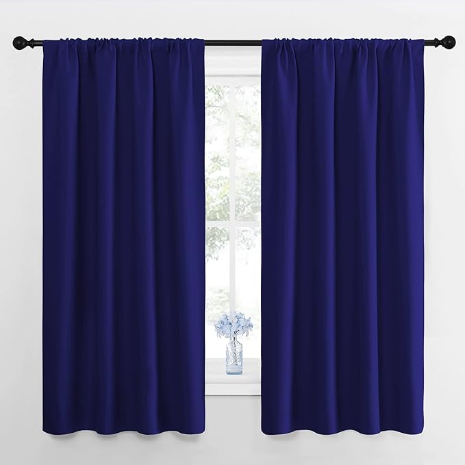 NICETOWN Bedroom Curtains Blackout Draperies, 1 Pair, 34-inch W x 63-inch L by NICETOWN
