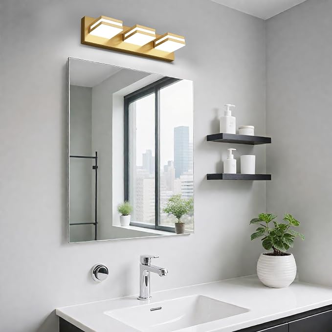 IZORRO LED Modern Bathroom Lights Fixtures, Brushed Glod Acrylic Wall Lighting - Image 6