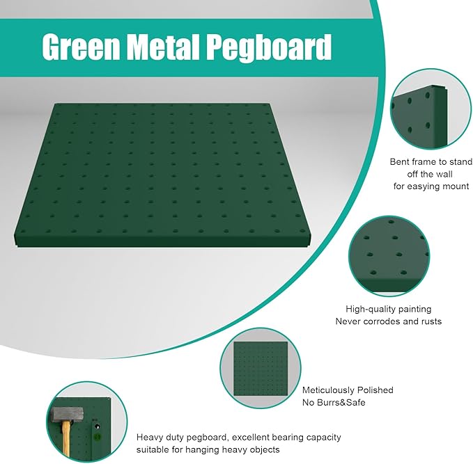 PegBoard, Heavy Duty Peg Board for Walls Home, Garage Tool Storage, Craft Room - Image 5