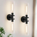 Wall Sconces Set of Two, Hardwired Matte Black Bathroom Sconces Wall Lighting by Indoibrightenyourbathroom