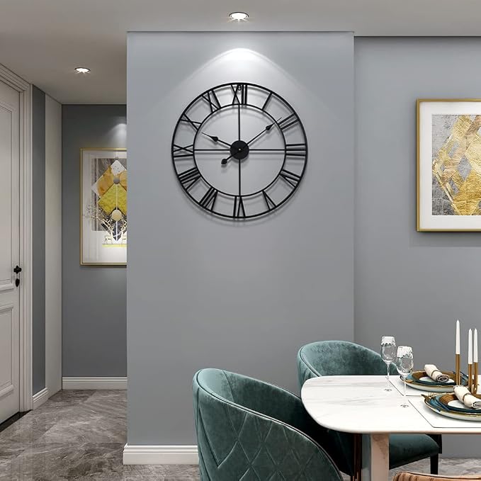 LEIKE Large Modern Wall Clocks, Silent Non Ticking, Battery Operated Roman - Image 8