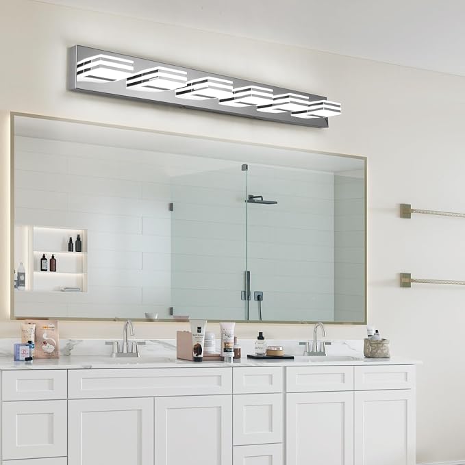 Modern Bathroom Light Fixtures 6 Light LED Vanity Lighting Bar 41 Inch Wall - Image 7
