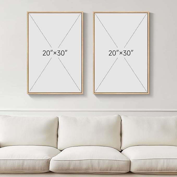 Framed Neutral Boho Wall Art for Bedroom, Mid Century Modern Bohemian Canvas - Image 3