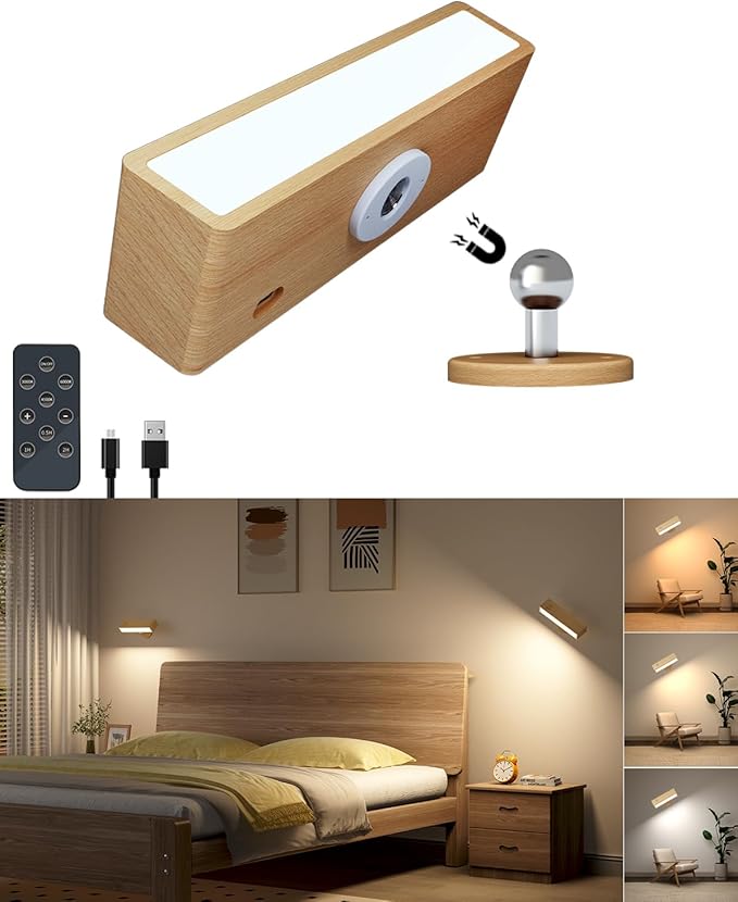 DetarZinLED Wooden Wall Sconce Battery Operated by DetarZinLED