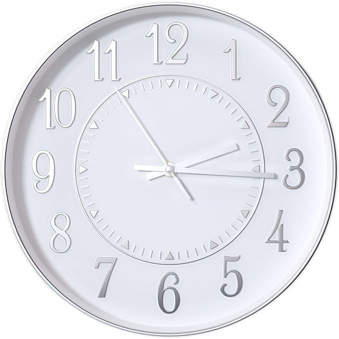 Wall Clock Modern Non-Ticking Battery Operated Silent Wall Clocks Simple Style by BAKBRAND