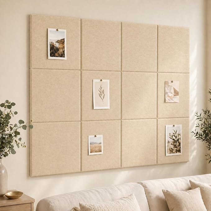 Large Cork Boards for Walls – 48" x 36" Self Adhesive Felt Wall Tiles by CreateYourIdealSpace
