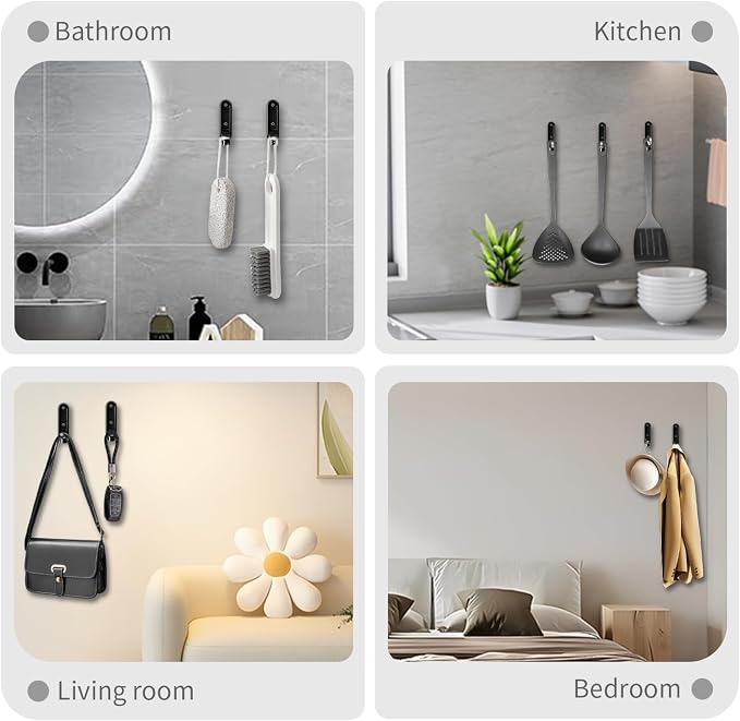 4PCS Foldable Wall Hooks, Flip Down Design - Image 5