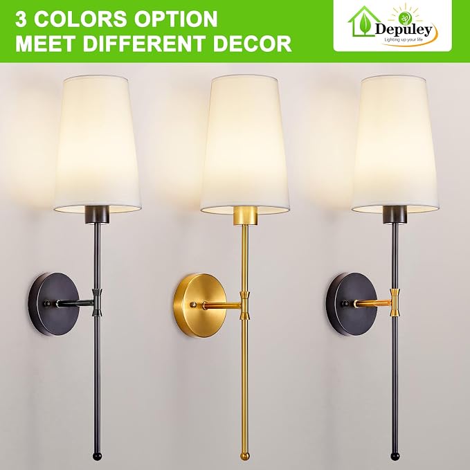 Depuley Battery Operated Wall Sconce: 27" Set of 2 Wireless Wall Lights - Image 7