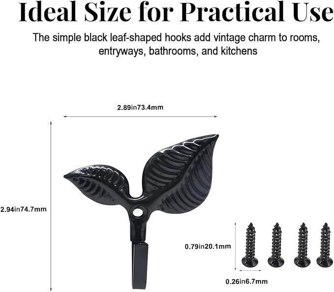 4pcs Iron Leaf Wall Hooks - Image 5