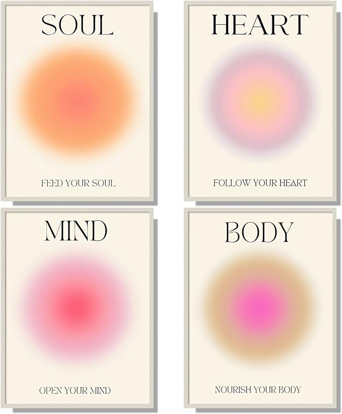 NCYEL 4 colorful abstract halo posters angel number positive energy by NCYEL