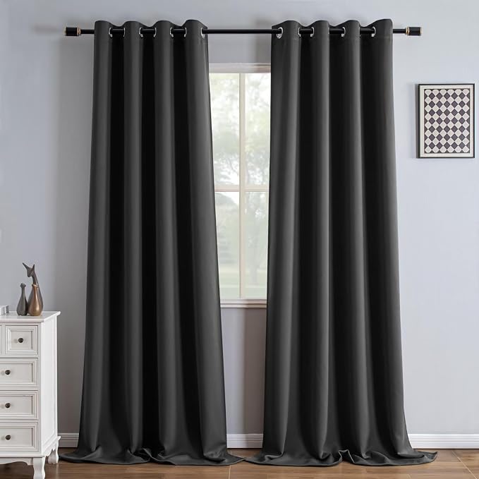 IGEMAEVE Blackout Curtains 108 Inch Length 2 Panels Set, Grommet Energy Saving by IGEMAEVE