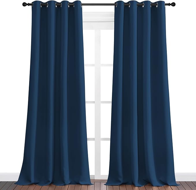 NICETOWN Moroccan Blue Blackout Curtains 102" Long - Image 2
