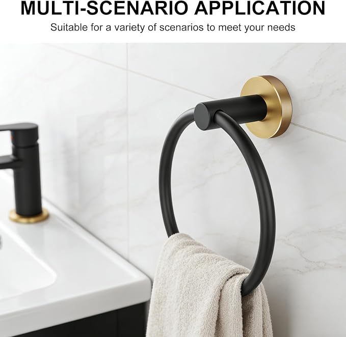 SetSail Towel Holder for Bathroom Wall Stainless Steel Hand Towel Ring Heavy - Image 7