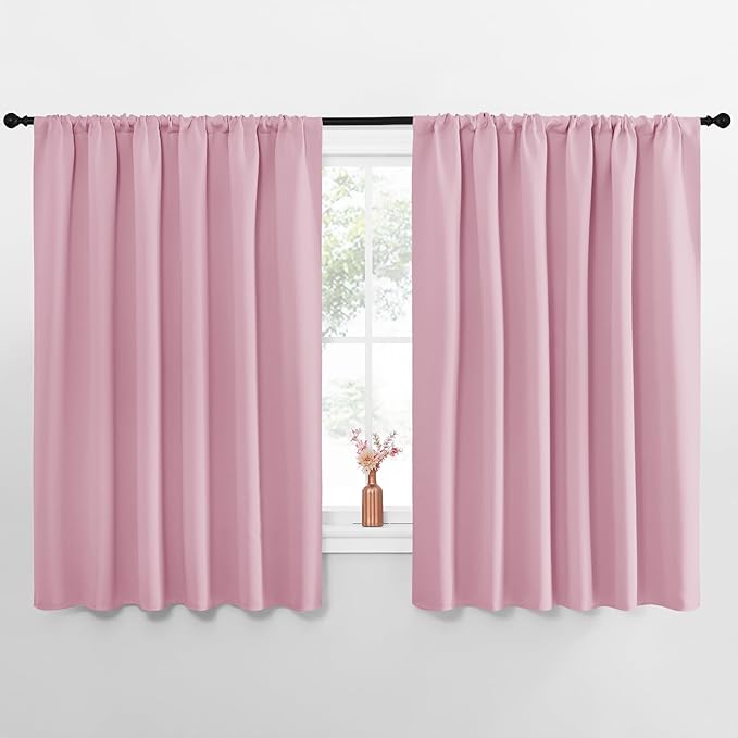NICETOWN Blackout Curtains for Bedroom, Rouge Pink, 1 Pair, 70 by 63-inch by NICETOWN