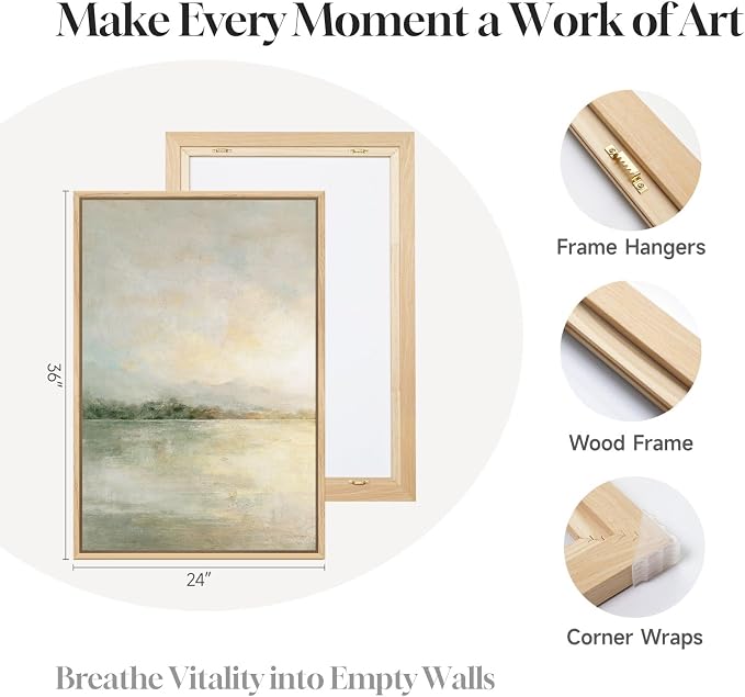 Framed Sage Green Abstract Wall Art - Image 6
