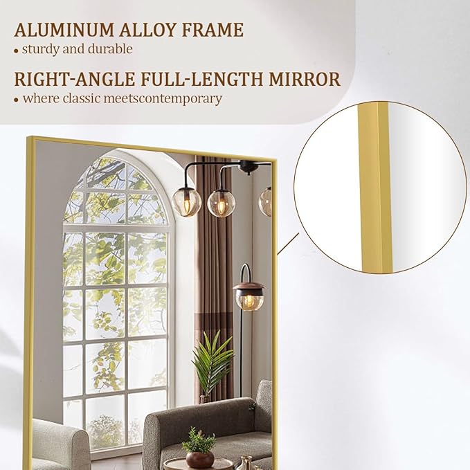 Koonmi 65"x24" Floor Mirror Full Length, Bedroom Floor Body Mirror - Image 3