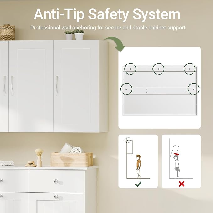 SoBuy Wall Cabinet Laundry Room, Medicine Cabinet - Image 5